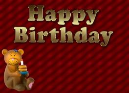 happy birthday card with teddy bear