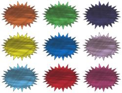 multicolored spiny circles on a white background