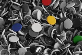 buttons with colored hats