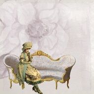 retro lady sitting on the sofa