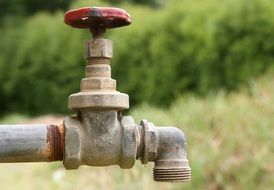 garden water tap closeup