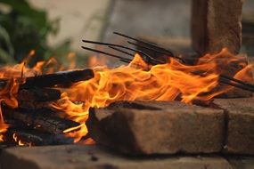 background with blazing fire