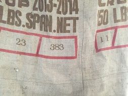 coffee bag with inscriptions