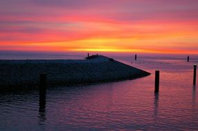 peaceful sunset on the Baltic Sea