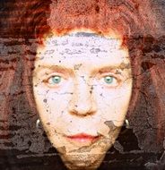 Portrait Face Woman Fresco Wall