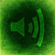 silhouette of speaker on the green background