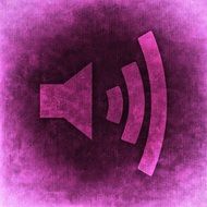 speaker silhouette on the purple background