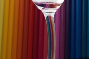 colored pencils and glass