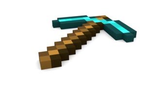 minecraft pickaxe on a white background