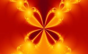 bright fractal pattern on a red background
