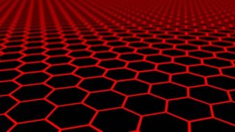 Red Hexagons Background