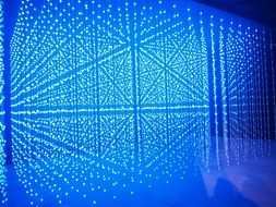 blue background with neon particles