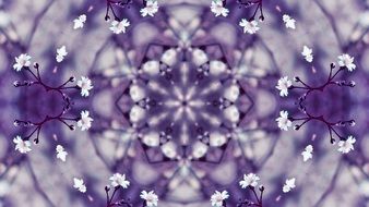 purple background with patterns of flowers