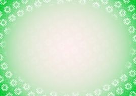 white oval on a green background