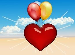 Background Balloon Heart Grass