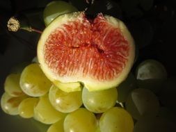 Fig Grapes Fruit Sweet Close