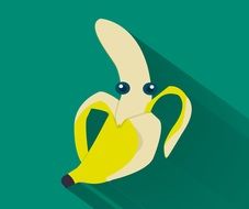 Banana Green Background Fruit