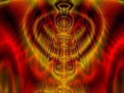 orange fractal in abstract art