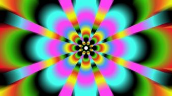 Flower Pattern Colourful Rainbow