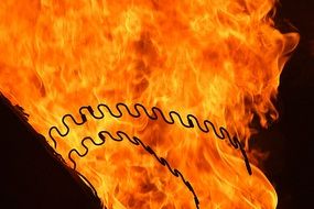 wallpaper with blazing bonfire