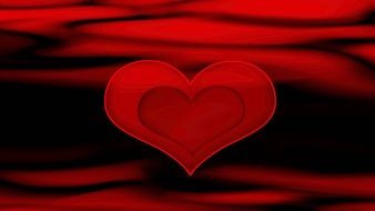 Red Black Heart Valentines Day