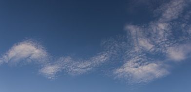 thin scattered clouds in the blue sky