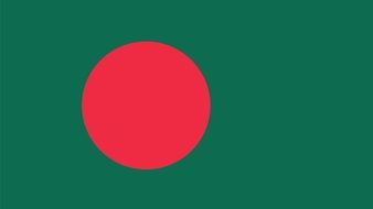 red circle on green background