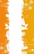 orange background with abstract pattern
