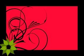Red Background Flowers Frame