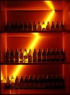 Bottles Shelves Drinks Glass