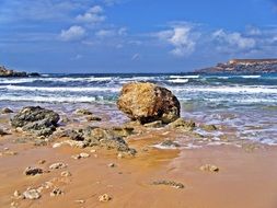 stones on the sandy shore