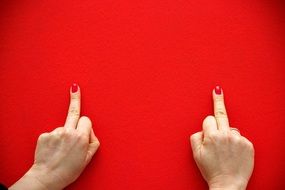 Middle Finger Red Background