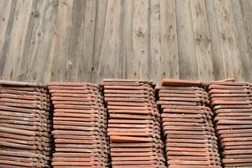 Roofing Tile Red Brick Stack