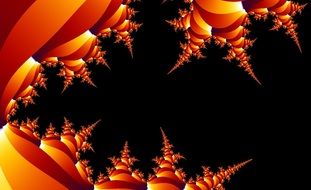 orange fractal pattern on black background