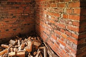 Brick Walls Bricks Wood Firewood