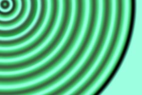 radial circles, green background