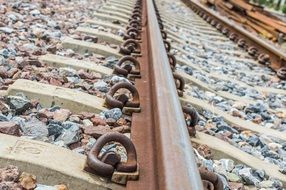 rails and concrete ties