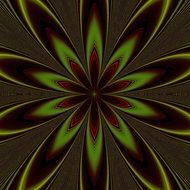 digital flower in green and brown colors