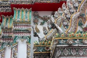 decorative tiles of temple facade