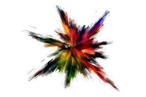 color paint splash on white background