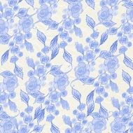 white background with blue floral ornament