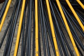 yellow and black cables