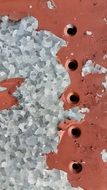 peeled paint of the metal surface