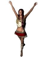 warrior girl with arms raised