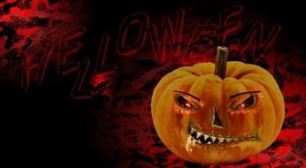 pumpkin on black and red background