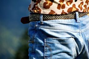 Male's jeans and belt