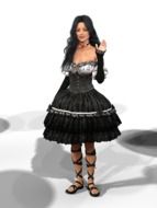 pretty Woman in black Dress, render