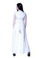 woman in white dress view from the back