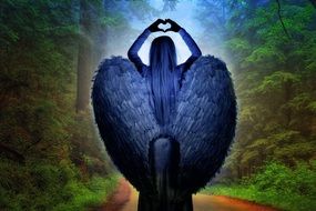 Angel in forest clipart