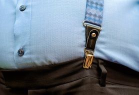 suspenders with gold clips